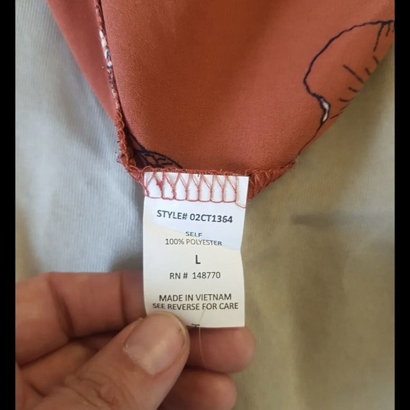 Sienna Sky Womens Blouse Size XS Floral Print Tiered Ruffle Sleeve Button Flawed - Picture 9 of 15